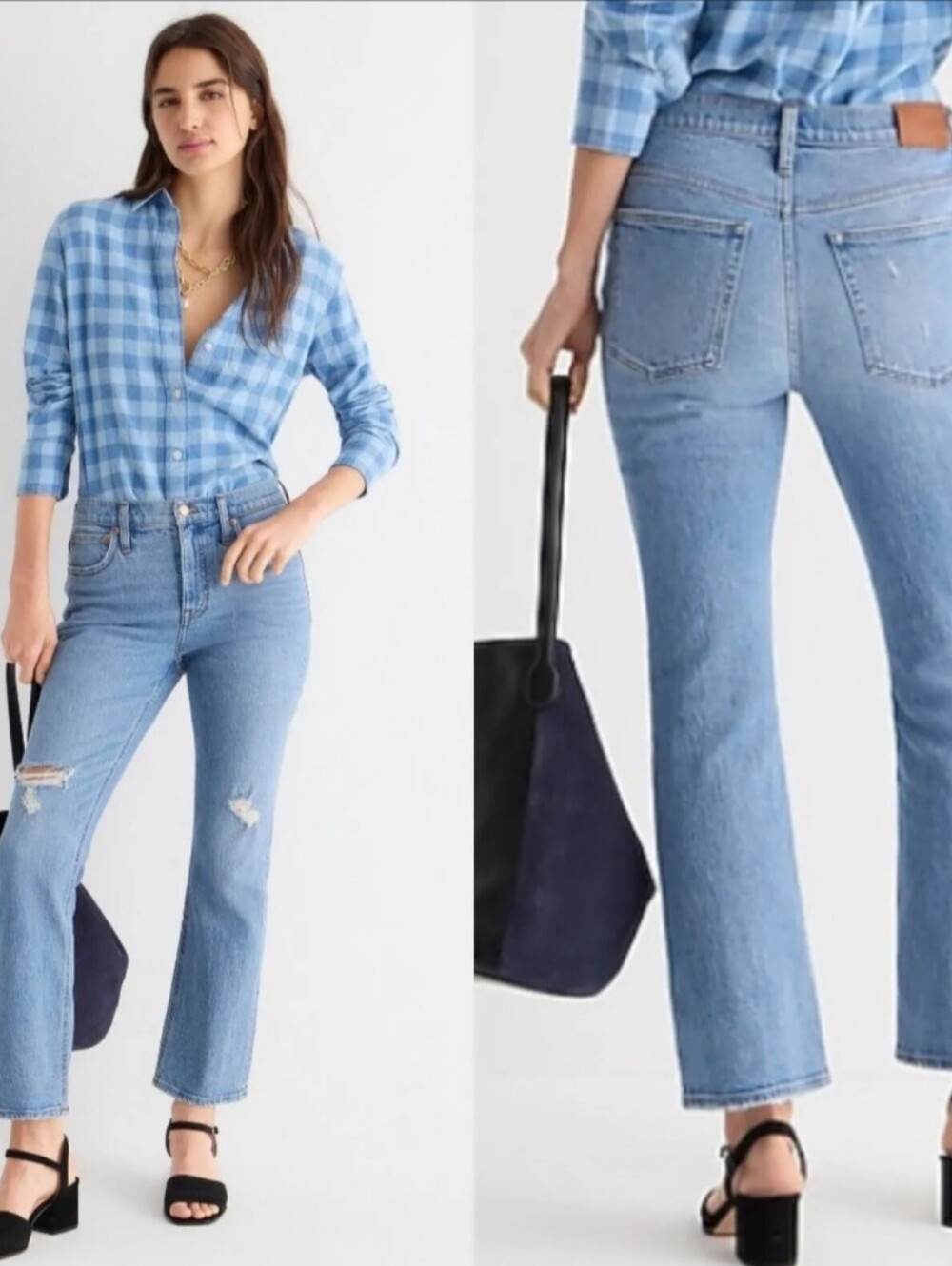 J.Crew 9" Billie Demi Boot Crop Distressed Jeans Size 29